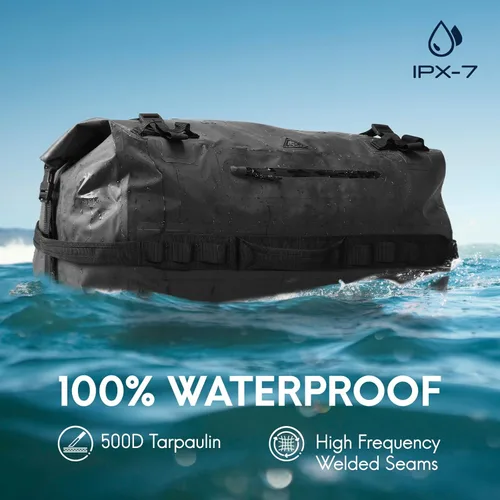 Miniatura 2 de Haimont Mochila Duffel Grande Impermeable con Parte Superior Enrollable, Bolsa Duffel Seca de Servicio Pesado para Navegación, Viajes, Camping, Negro