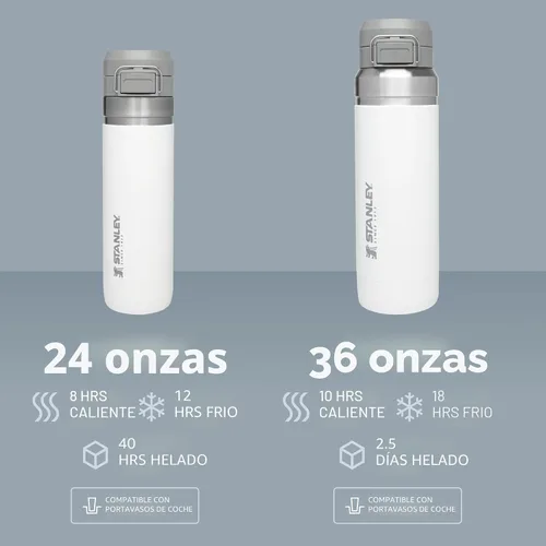 Miniatura 5 de Stanley Quick Flip GO - Botella de agua de 24 onzas Tapa con botón pulsador A prueba de fugas y empacable para viajes y deportes Acero