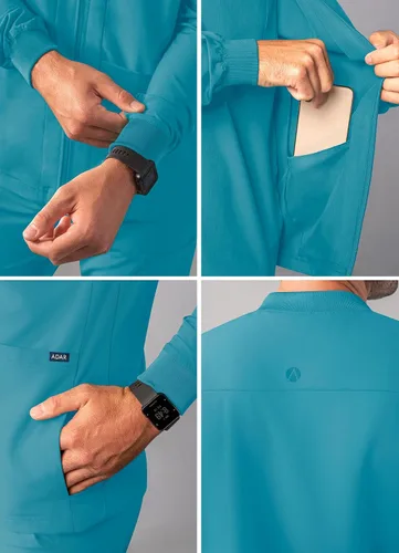 Miniatura 4 de Adar Addition Scrubs para hombre - Chaqueta médica con cremallera