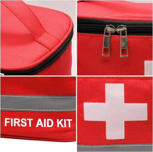 Miniatura 5 de Faylapa Bolsa vacía de primeros auxilios, 10.2 x 5.5 x 5.5 pulgadas, bolsa portátil de almacenamiento médico de primeros auxilios para exteriores