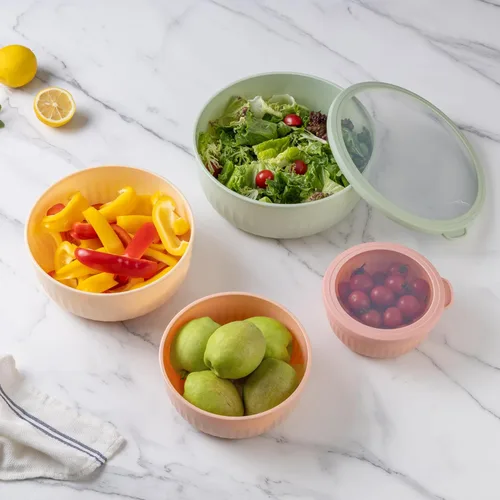 Miniatura 231 de COOK WITH COLOR Tazones de preparación con tapas - Juego de tazones pequeños de mezcla de plástico anchos y profundos anidables con tapas, juego