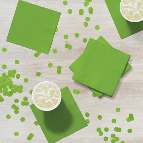 Miniatura 4 de Creative Converting Touch of Color Servilletas de Papel para Bebidas de 2 Capas, 50 Unidades, Lima Fresca (803123B), 5 x 5 pulgadas Verde