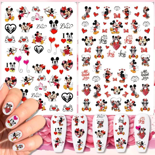 Miniatura 3 de Calcomanías de arte de uñas de San Valentín, calcomanías autoadhesivas 3D, diseño de corazón romántico, diseño de corazón romántico, calcomanías