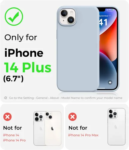 Miniatura 2 de AOTESIER Funda compatible con iPhone 14 Plus, cuerpo completo, silicona de grado alimenticio, resistente al desgaste, protección anticaídas con Azul