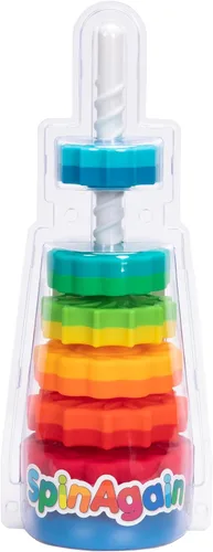 Miniatura 2 de Fat Brain Toys SpinAgain, juguetes para apilar y girar para bebés y niños pequeños de 1 año o más