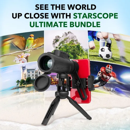 Miniatura 6 de Starscope Paquete de telescopio monocular para teléfono inteligente Pro – Monoculares de 10 x 42 pulgadas para adultos de alta potencia