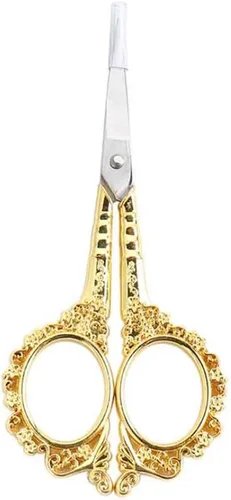 AKOAK Tijeras estilo ciruela vintage - Tijeras multifuncionales de acero inoxidable para uñas (dorado)