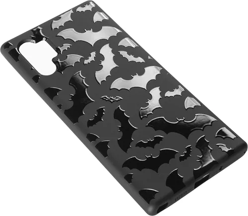 Miniatura 3 de Funda de teléfono negra mate compatible con Samsung Galaxy Note 10 4G 2019 – Funda protectora de goma delgada con diseño de murciélagos, diseño