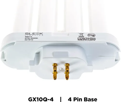 Miniatura 7 de Bombilla base T5 CFL de 4 pines GX10q-4 de 27 W, 6500 K, 1450 lm, fluorescente compacta, luz blanca diurna (paquete de 2)