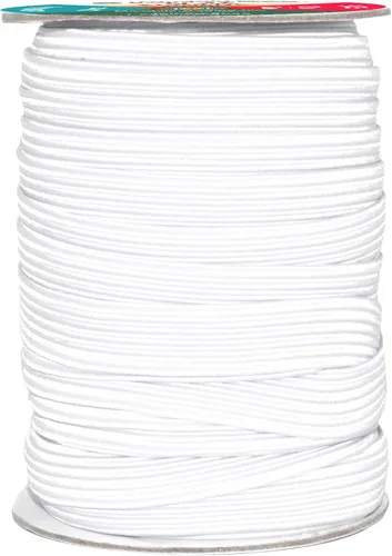 Miniatura 189 de Mandala Crafts - Rollo de cordón elástico plano para costura y manualidades Blanco