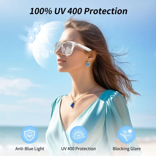 Miniatura 2 de Lentes inteligentes, lentes Bluetooth AI para mujeres/hombres con traducción instantánea e interpretación en 144 idiomas, lentes de transición