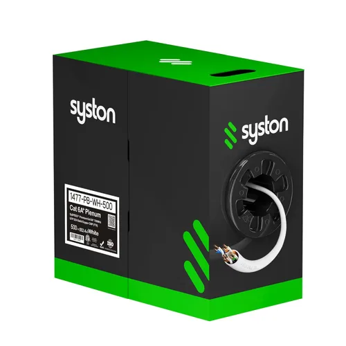 Miniatura 25 de Syston Cable Tech Cat6A+ - Cable Ethernet crudo a granel negro a granel 700 MHz 20 pies 23AWG 4pr par trenzado sin blindaje UTP cobre sólido desnudo