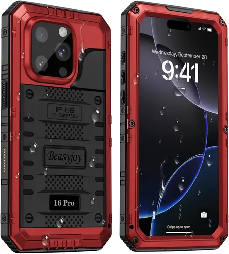 Miniatura 34 de Beasyjoy Funda impermeable para iPhone 12 Pro Max, cubierta protectora de cuerpo completo con protector de pantalla incorporado, resistente a Negro