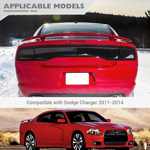 Miniatura 7 de JeCar Cubierta de luz trasera ahumada luz trasera para 2011 2012 2013 2014 Dodge Charger Accesorios exteriores