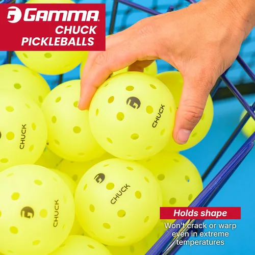 Miniatura 5 de GAMMA Chuck Pickleballs para jugar al aire libre, diseño simétrico de 38 agujeros, bola oficial de DUPR y NPL, aprobada por USAPA para juego