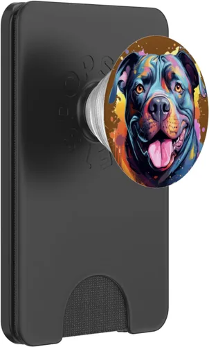 Miniatura 7 de American Bully Portrait Arte de retrato en color PopSockets Standard PopGrip