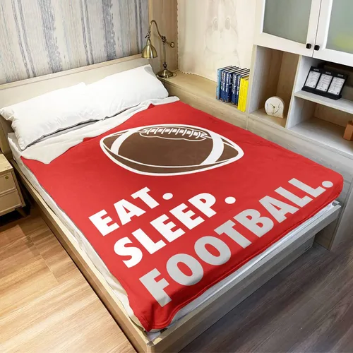 Miniatura 2 de HommomH Manta de forro polar deportivo 40 "x 50" para fútbol americano deportivo, divertido, tradicional, liviano, suave, cálido y acogedor