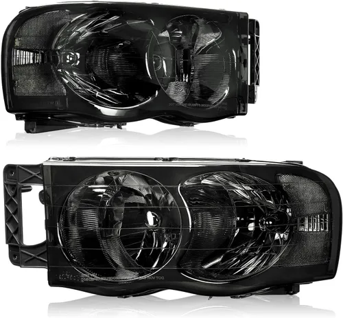 Miniatura 10 de DWVO Conjunto de faros compatible con 1994-2001 Dodge Ram 1500/94-02 Dodge Ram 2500 3500/95-02 Dodge Ram 4000 Carcasa negra sin DRL