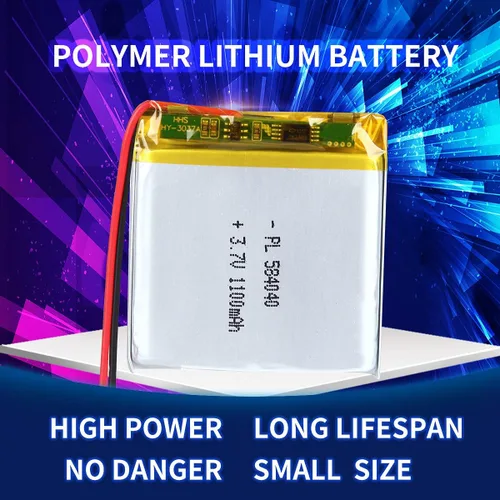 Miniatura 4 de 3.7V 1100mAh 584040 batería de iones de polímero de litio batería recargable Lipo con conector de paso PH 0.079 in