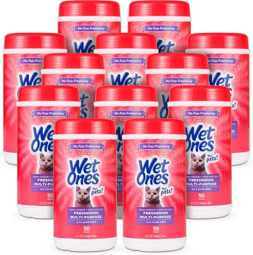 Miniatura 15 de Wet Ones Toallitas multiusos para refrescar mascotas con aloe vera, aroma fresco, toallitas de limpieza para gatos fáciles de usar para el aseo