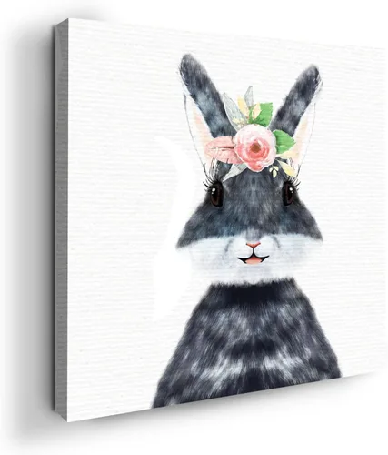 Miniatura 48 de Mavis Print - Lienzo decorativo para pared con diseño de conejo/conejo, 36 x 36 pulgadas, decoración de pared de animales impresos en HD y marco