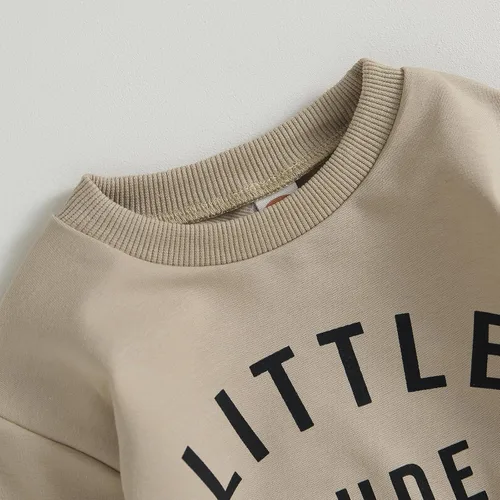 Miniatura 95 de Conjunto de 2 piezas de sudadera de manga larga con cuello redondo y pantalones casuales para bebés y niños pequeños