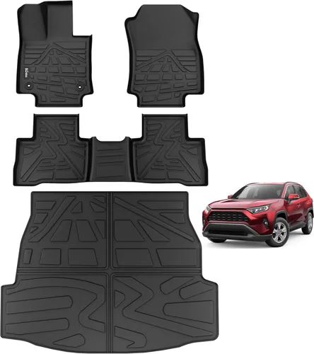 Miniatura 11 de KARPAL Alfombrillas de piso aptas para Toyota Tacoma 2005-2015 Doble Cabina (cobertura del espacio de los pies), revestimientos de piso de TPE