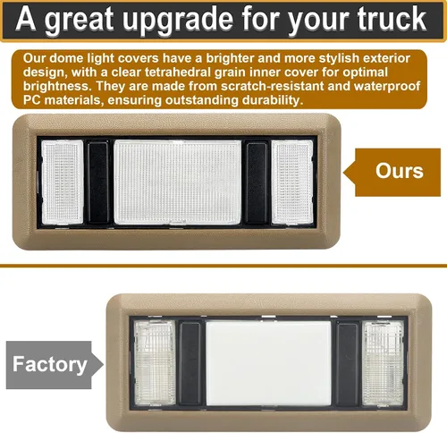 Miniatura 4 de Cubiertas de luz de cúpula de mapa para techo interior, repuesto de lente transparente compatible con K1500 K2500 C1500 C2500 1988-2000, Chevy