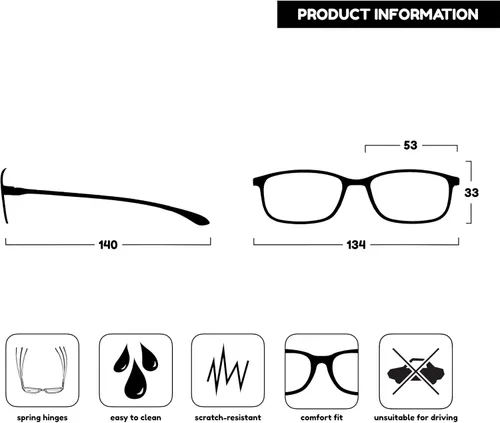 Miniatura 4 de OPULIZE ICE - Lentes de lectura para mujeres y hombres, marco rectangular resistente a los arañazos con bisagras de resorte, azul oscuro cristal