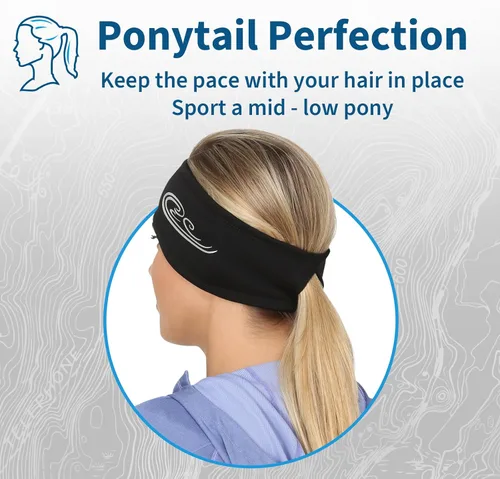 Miniatura 36 de TrailHeads - Diadema para mujer, diseño de cola de caballo, con banda para la oreja que absorbe la humedad, ideal para correr