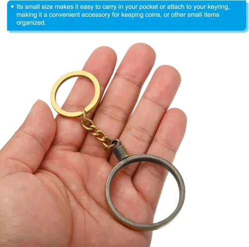 Miniatura 4 de PATIKIL AA Coin Holder Keychain, Round Medallion Holder with Metal Key Ring for AA Coin Medallion