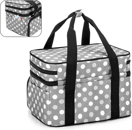 Miniatura 5 de BAFASO Organizador de accesorios de costura de doble capa con 2 bolsas desmontables, bolsa de almacenamiento grande para herramientas de costura