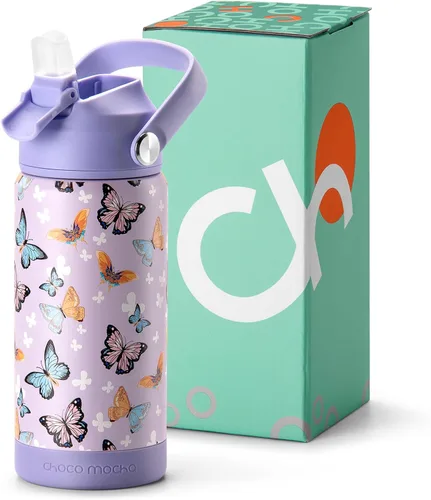 Miniatura 11 de Botella de Agua Choco Mocha para Niños para la Escuela, Botella de Agua Aislada para Niños de Acero Inoxidable para Niños, 14 Oz Camión Monstruo