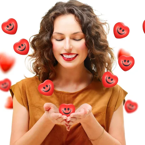 Miniatura 3 de Yaomiao 48 bolas de estrés con forma de corazón a granel, mini bolas de espuma con forma de corazón, alivio del estrés, juguetes para compañeros