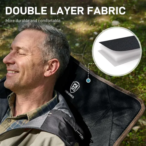 Miniatura 6 de EVER ADVANCED Sillas de campamento reclinables para adultos, ligeras, silla reclinable plegable con respaldo ajustable, sillas de salón de 4