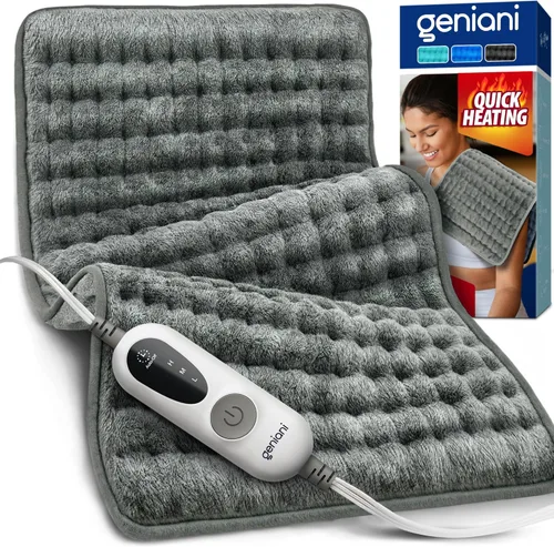 Miniatura 10 de Geniani - Almohadilla térmica eléctrica para alivio del dolor de espalda y calambres, apagado automático, almohadilla térmica suave para terapia