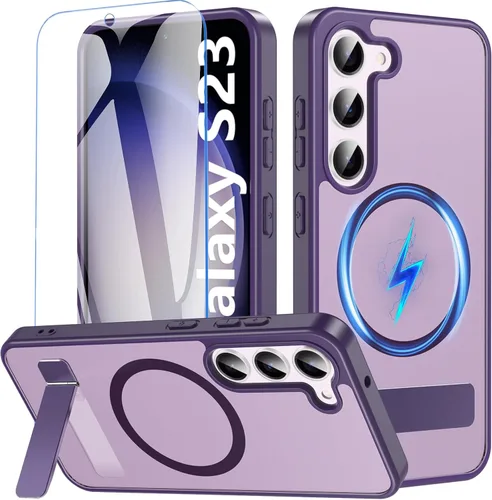 Miniatura 18 de Funda OWKEY Samsung Galaxy A13 5G, Funda Magnética para Teléfono con Soporte y Protector de Pantalla, Funda Protectora Antihuellas y a Prueba de A13
