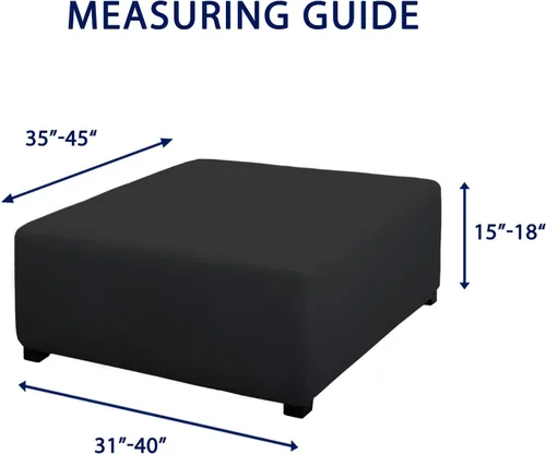 Miniatura 6 de PureFit Funda otomana súper elástica de ajuste perfecto cuadrada - Fundas otomanas para taburete y muebles plegables de almacenamiento para sala