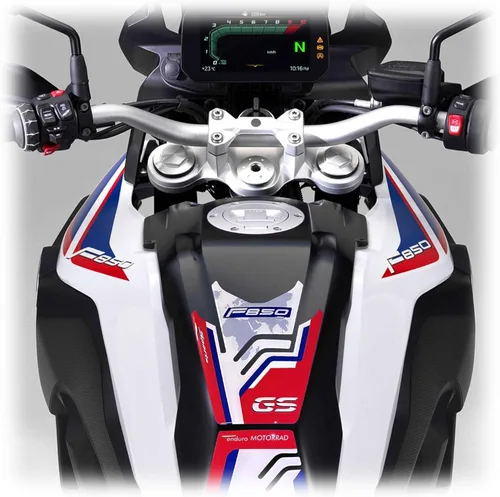 labelbike - 3D Stickers Motorcycle Fuel Tank Protection and Decoration in Resin Compatible with BMW F 850 GS Sport 2018-2022 White Red Blue