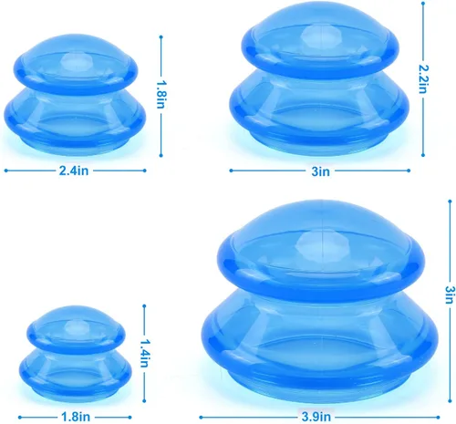 Miniatura 5 de Juego de terapia de ventosas de silicona, juego profesional de ventosas para estudio y hogar, tazas de masaje chinas, para reducción de celulitis
