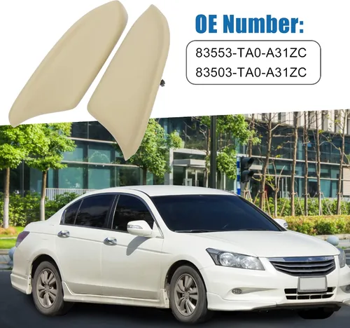 Miniatura 2 de Paneles de puerta delantera para automóvil, funda para reposabrazos 83553-TA0-A31ZC 83503-TA0-A31ZC para Honda Accord 2008-2012, beige (juego de 2)