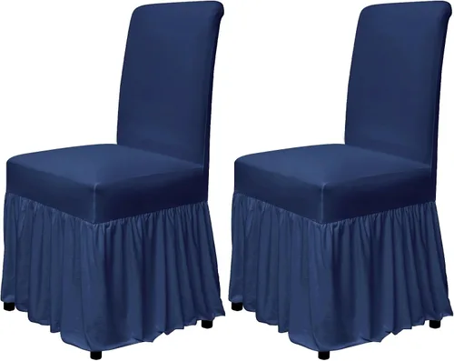 Miniatura 29 de molasofa Juego de 6 fundas para sillas de comedor, fundas elásticas para sillas con falda para cocina, protectores de asiento de cocina, decoración