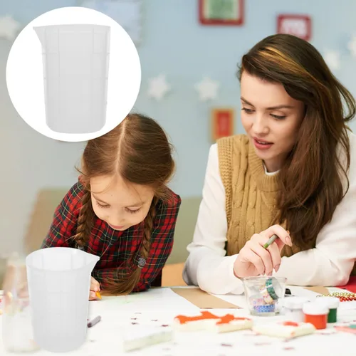 Miniatura 3 de Healifty 1 taza medidora de silicona de 25.4 fl oz de resina epoxi tazas de mezcla de bricolaje taza dispensadora para medir pintura resina epoxi