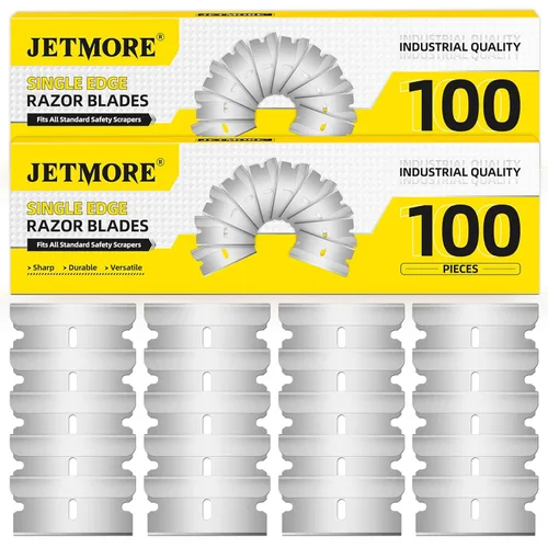 Miniatura 7 de JETMORE Paquete de 100 cuchillas de afeitar de un solo filo, cuchillas afiladas envueltas individualmente, repuestos de acero de alto carbono
