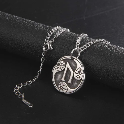 Miniatura 7 de TEAMER Collar con colgante de amuleto de acero inoxidable de 24 runas de los vikingos nórdicos, joyería con símbolo de la suerte y la bendición