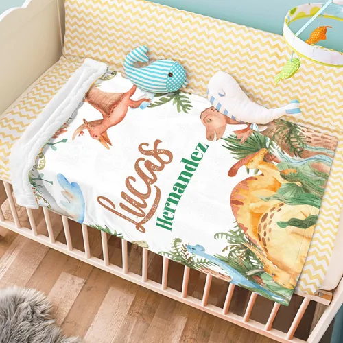 Miniatura 5 de J&SBGFT Manta de bebé personalizada para niños, nombre personalizado, manta de recepción para niños pequeños y niños, manta decorativa para cuna, 30