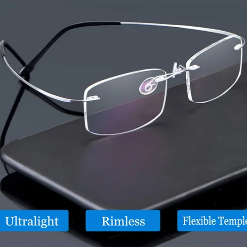 Miniatura 3 de Viseng Juego de 2 gafas de lectura sin montura de metal de titanio ultra ligeras para hombres y mujeres