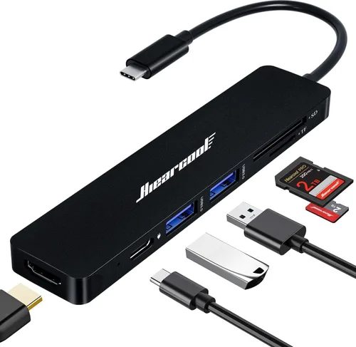 Miniatura 9 de Hiearcool Hub USB C para MacBook Air/Pro, adaptador USBC 7 en 1 multipuerto con adaptador HDMI 4K, estación de acoplamiento USB-C para portátiles