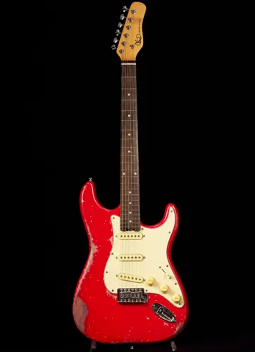 Miniatura 8 de KGD Guitarra eléctrica relic, mástil de arce tostado y diapasón de palisandro, tuerca de hueso, guitarra eléctrica relic de 6 cuerdas, guitarras