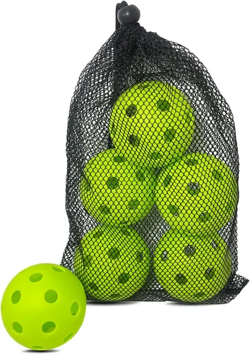 Miniatura 10 de 6 -Pack Pickleball Balls, 26 Holes Outdoor Pickleballs, High Elasticity & Durable Pickle Balls for All Style Pickleball Paddles Indoor Pickleballs